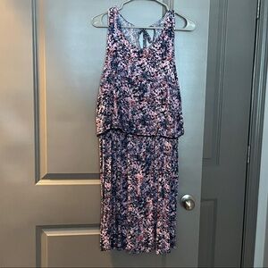 Motherhood Maternity Nursing Dress - Pink and Blue Floral